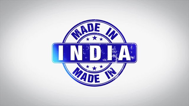 Made in India Word 3D Animated Wooden Stamp Animation
