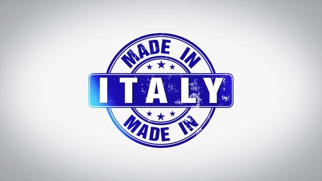 Made in Italy Word 3D Animated Wooden Stamp Animation
