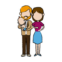 cute couple holding baby boy standing image