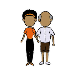 couple father and mother together hugging