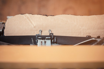 vintage typewriter with paper blank