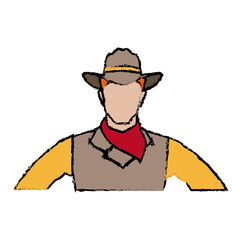 cowboy face portrait of strong man