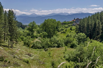 Fototapeta na wymiar Alino village in Plana mountain, Bulgaria
