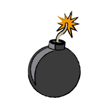 bomb comic fire danger icon