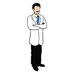 character doctor physician with arms folded