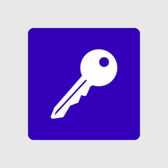 Key icon. Lock symbol. Security sign. Flat design style.
