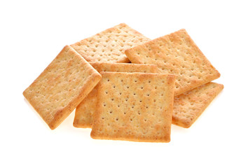crackers isolated on white background.