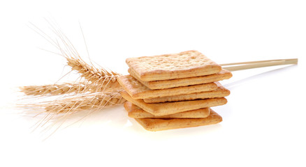 crackers isolated on white background.