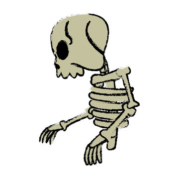 comic skeleton human walk character