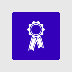  Badge with ribbons icon. Award rosette with ribbon simbol.