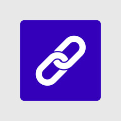 Link single icon.Chain link symbol. Icon link to the source.