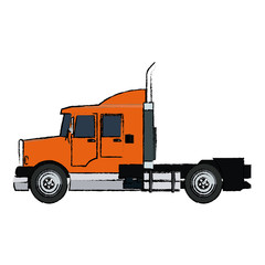 semi trailer truck transportation isolated on white background