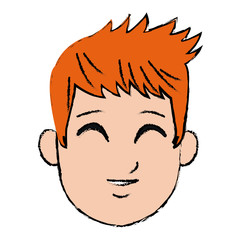 cartoon head young man smile expression