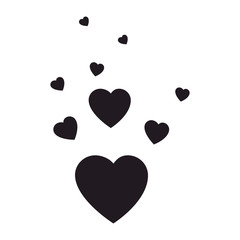 hearts icon over white background vector illustration