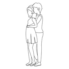 couple in love icon over white background vector illustration