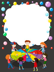 Obraz na płótnie Canvas Border template with children playing ball