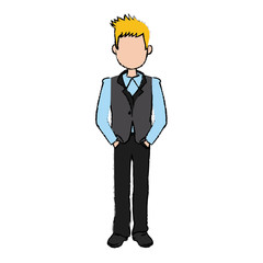 business man cartoon standing people employee