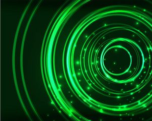 Neon circles abstract background