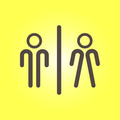 WC sign icon.  Male and Female toilet. Flat design. 