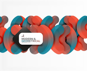 Abstract color geometric round shapes on white