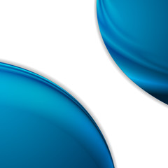 Abstract smooth blue waves on white background