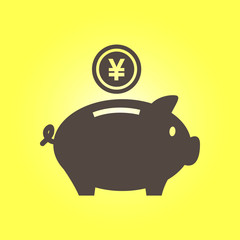 Piggy bank icon. Pictograph of moneybox. Flat design.
