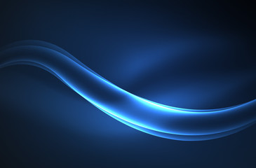 Vector glowing wave, smoke
