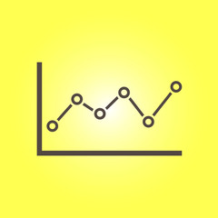 Graph chart  icon. Diagram symbol.  Flat design style.