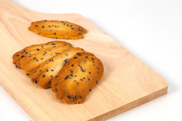 Home made a small sweet cookie with black sesame,