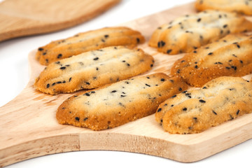 Home made a small sweet cookie with black sesame,