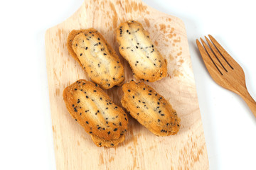 Home made a small sweet cookie with black sesame,
