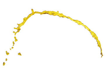 Fototapeta premium yellow liquid splash over white background