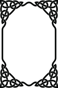 black celtic knot frame on white clip art preview