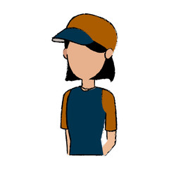 portrait girl traveler vacation tourism design