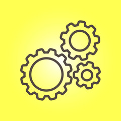 Icon of gears.The development and management of business processes.