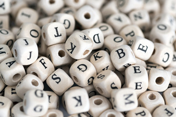 Wooden alphabet beads
