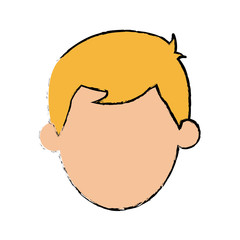 boy faceless character people icon