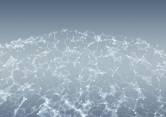 Connections and datas exchanges over the planet Earth 3D rendering