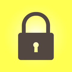 Lock icon. User login or authenticate icon.  Flat design style. 