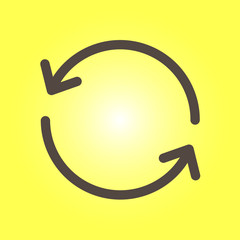 Ciircular arrow sign vector icon. Flat design style.
