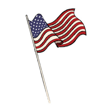 united states of american flag waving emblem