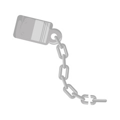 handcuffs and chain icon over white background vector illustration