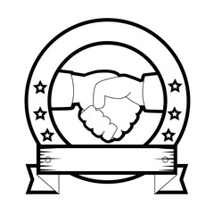 Hands with handshake agreement icon over white background vector illustration