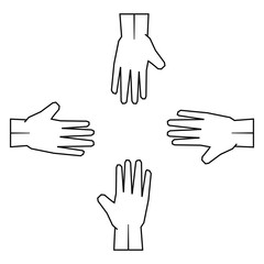human hands icon over white background vector illustration