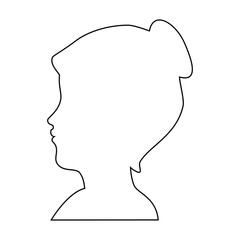 silhouette of womans head icon over white background vector illustration