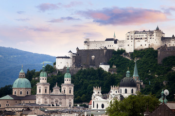 Fototapeta na wymiar Salzburg old city panorama