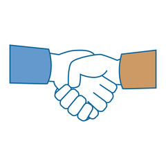 Hands with handshake agreement icon over white background vector illustration