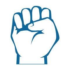 Hand with clenched fist icon over white background vector illustration