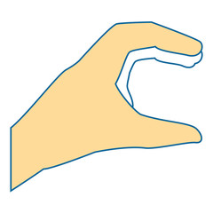 human hand icon over white background vector illustration