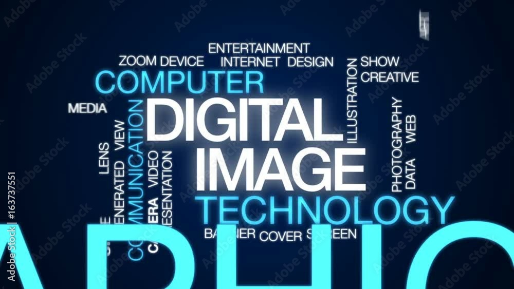 Wall mural digital image animated word cloud, text design animation.